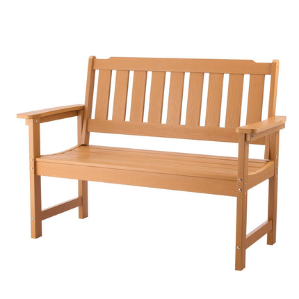 Outdoor Bench 128 cm, 363 kg Capacity, Wood-Look