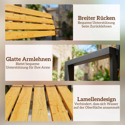 Gartenbank, Metallgestell & Holzlatten, 2-Sitzer
