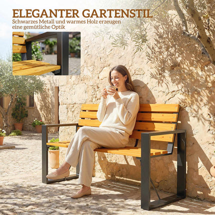 Gartenbank, Metallgestell & Holzlatten, 2-Sitzer
