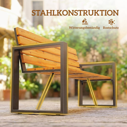 Gartenbank, Metallgestell & Holzlatten, 2-Sitzer