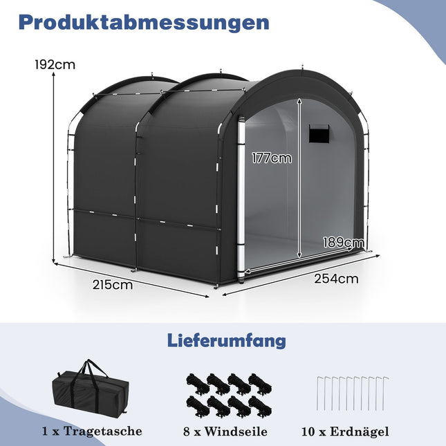 Fahrradzelt für draußen, wasserdicht, passend für 7-8 Fahrräder