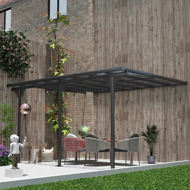 Outdoor-Vordach, Aluminiumrahmen, 435x302 cm