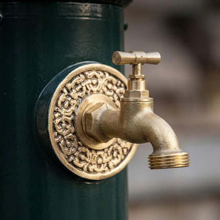 Gartensäule mit Wasserspeier aus Aluminiumguss, Grün