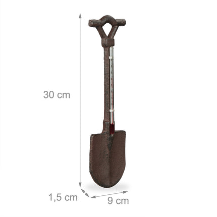 Outdoor-Gartenspaten-Thermometer aus Gusseisen – wetterfest
