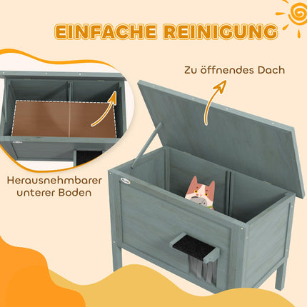 Outdoor Cat House, Insulated, Dark Grey, 85 x 50 x 68.5 cm