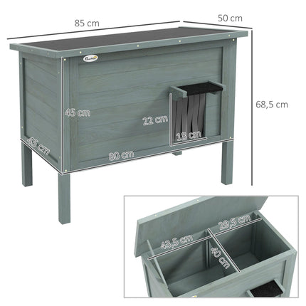 Outdoor Cat House, Insulated, Dark Grey, 85 x 50 x 68.5 cm