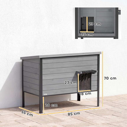 Outdoor-Katzenhaus, wetterfest, leicht zu reinigen, 85x55x70 cm