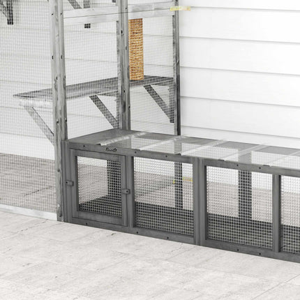 Outdoor Cat Tunnel, Weatherproof Wood & Plastic, 146 cm