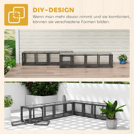 Outdoor Cat Tunnel, Weatherproof Wood & Plastic, 146 cm