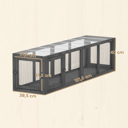 Outdoor Cat Tunnel, Weatherproof Wood & Plastic, 146 cm