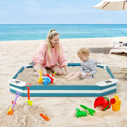 Outdoor-Zedernholz-Sandkasten mit 4 Sitzen in Tiermuster-Optik