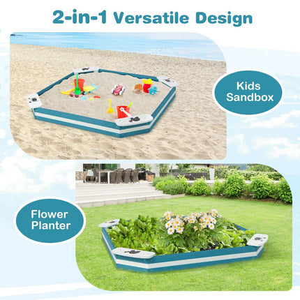 Outdoor-Zedernholz-Sandkasten mit 4 Sitzen in Tiermuster-Optik