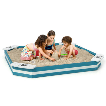 Outdoor-Zedernholz-Sandkasten mit 4 Sitzen in Tiermuster-Optik