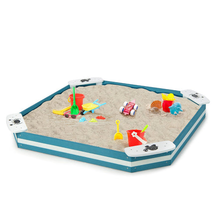 Outdoor-Zedernholz-Sandkasten mit 4 Sitzen in Tiermuster-Optik