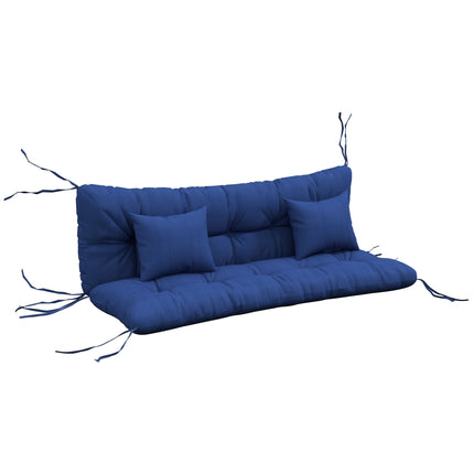 Outdoor-Stuhlkissen-Set, 150x50 cm, wasserabweisend, Marineblau