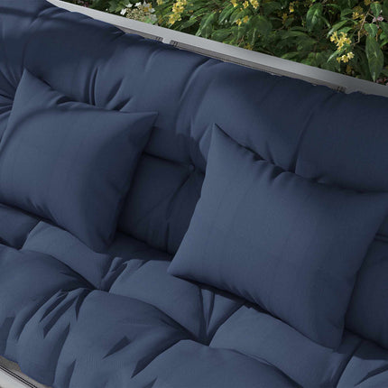 Outdoor-Stuhlkissen-Set, 150x50 cm, wasserabweisend, Marineblau