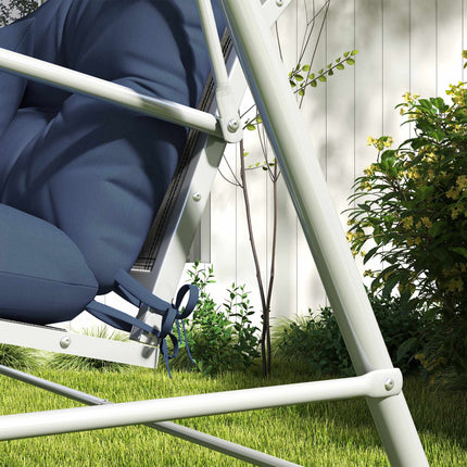 Outdoor-Stuhlkissen-Set, 150x50 cm, wasserabweisend, Marineblau