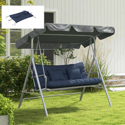 Outdoor-Stuhlkissen-Set, 150x50 cm, wasserabweisend, Marineblau
