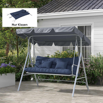 Outdoor-Stuhlkissen-Set, 150x50 cm, wasserabweisend, Marineblau