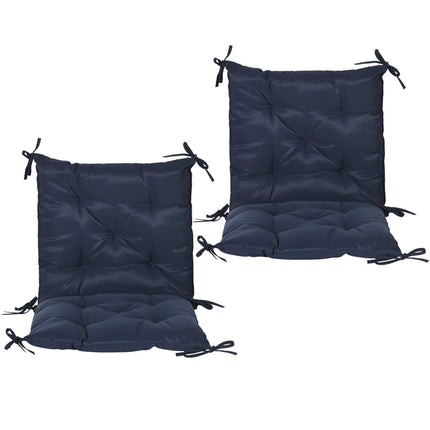 Outdoor-Stuhlkissen-Set, 98x50 cm, dunkelblau, 8 cm dick