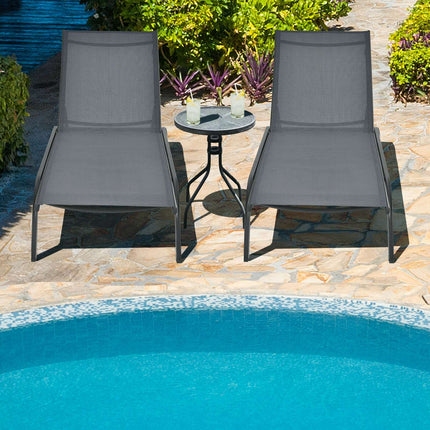 Outdoor-Gartenliege, 6-fach verstellbar, mit Rollen