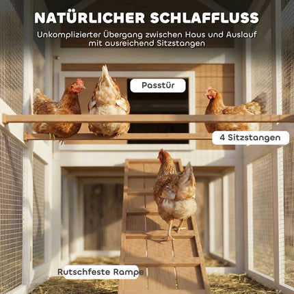 Hühnerstall für 4 Hühner, wasserdichtes Dach, leicht zu reinigen