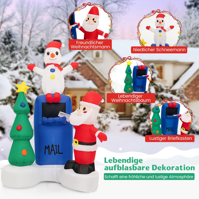 Outdoor Christmas Inflatable, 185 cm, LED Santa Scene