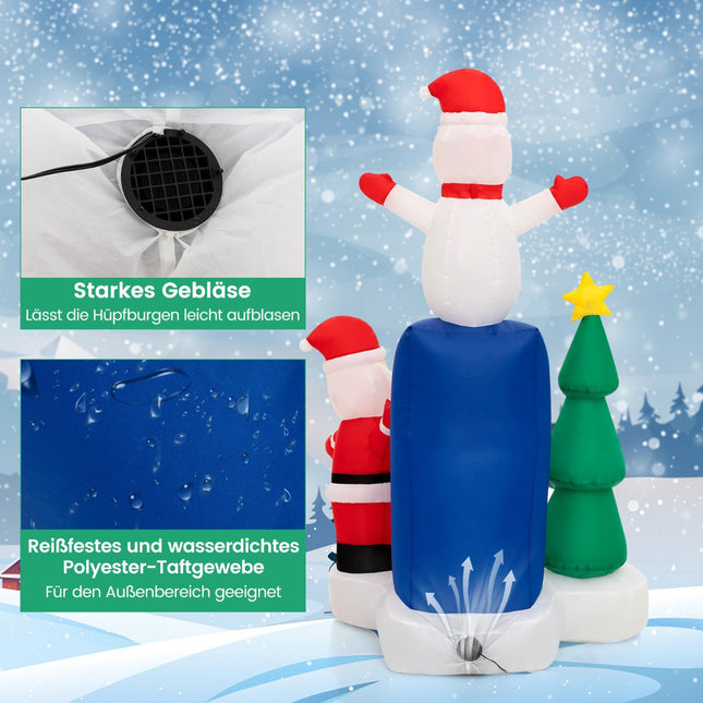 Outdoor Christmas Inflatable, 185 cm, LED Santa Scene