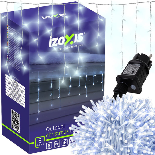 Outdoor-Weihnachtsbeleuchtung, 300 LEDs, Kaltweiß, 15m, 8 Modi