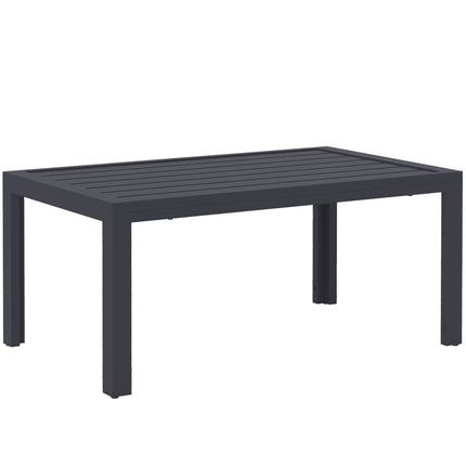 Outdoor-Couchtisch, Lamellenplatte, verzinkter Stahl, Grau