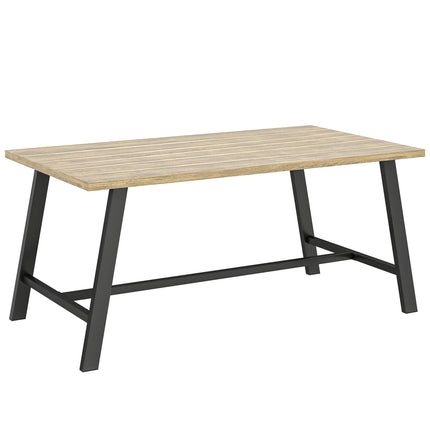 Outdoor-Couchtisch, Holzoptik-Tischplatte, 100x55 cm, wetterfest