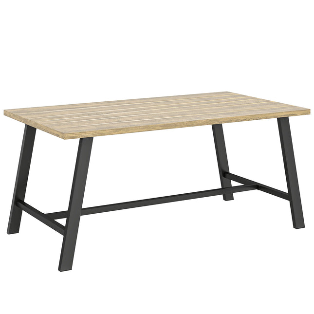 Outdoor-Couchtisch, Holzoptik-Tischplatte, 100x55 cm, wetterfest