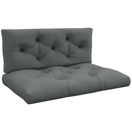 Outdoor-Kissen-Set, getuftet, 120x80x12 cm, Hellgrau