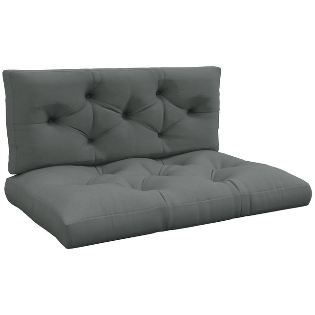 Outdoor-Kissen-Set, getuftet, 120x80x12 cm, Hellgrau