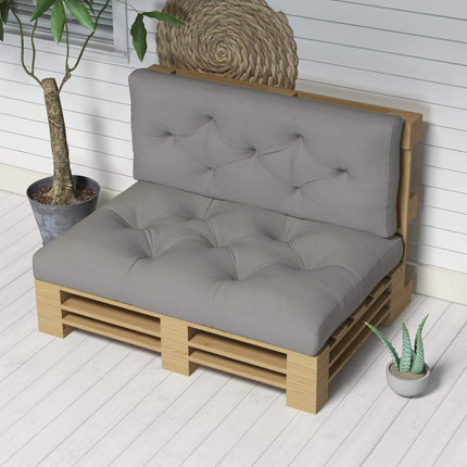 Outdoor-Kissen-Set, getuftet, 120x80x12 cm, Hellgrau