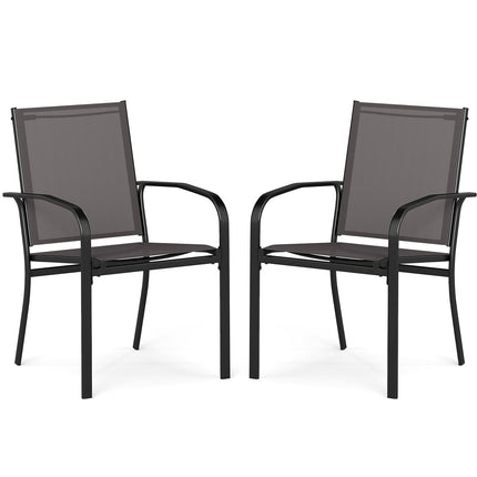 Gartensessel-Set – Stapelbar, atmungsaktiver Stoff, Grau