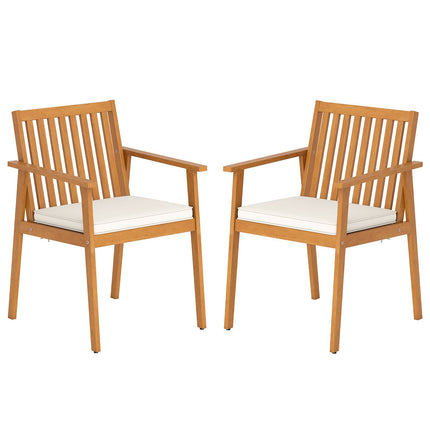 Gartensessel-Set, Akazienholz, abnehmbare Kissen