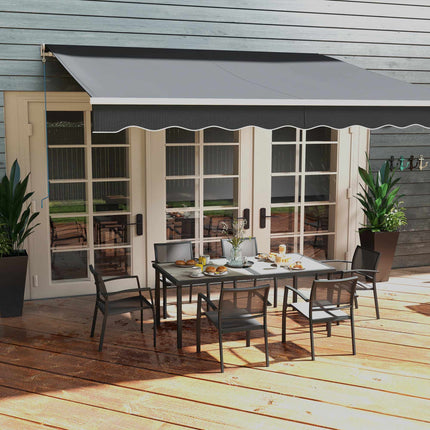 Outdoor Dining Set with Table and 6 Stackable Chairs, Grey
