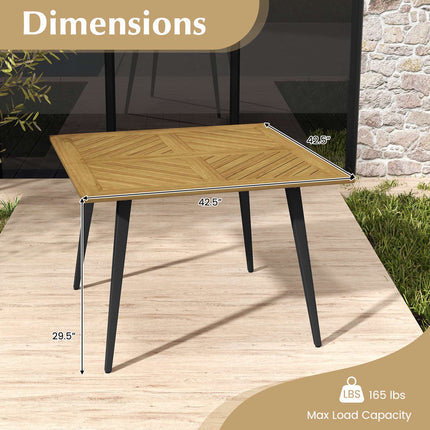 Gartentisch aus Akazienholz für 4 Personen, 4,8 cm Loch