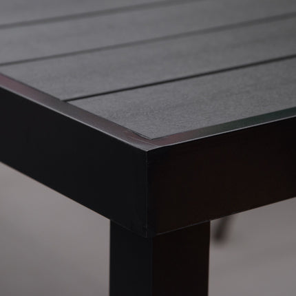 Gartentisch, Schwarz, 190 x 90 x 74 cm, für 8 Personen