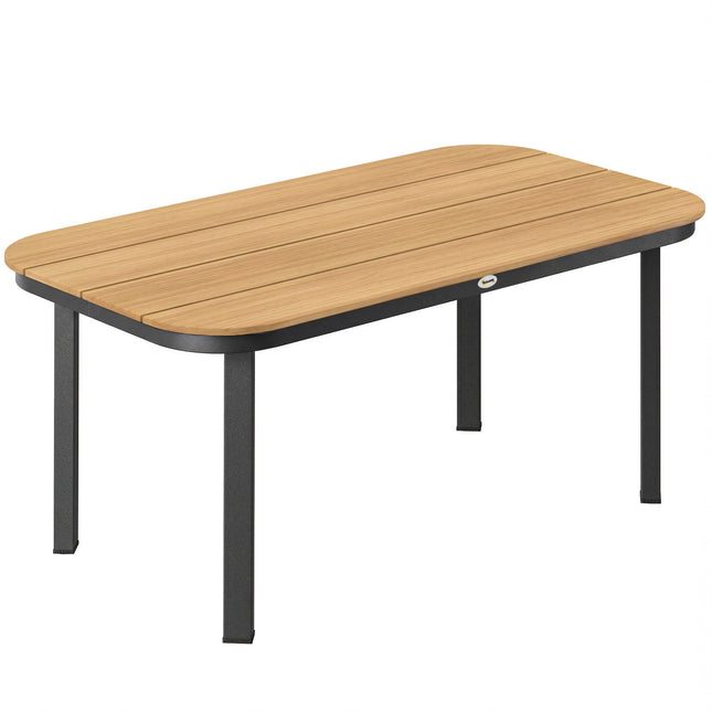 Gartentisch für 6 Personen, WPC-Platte, Metallgestell, 155x88 cm