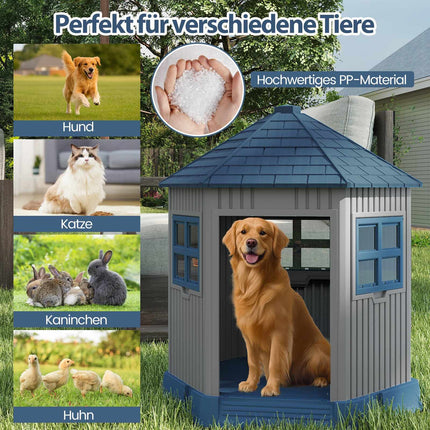 Outdoor Dog House, Large Entrance, Weatherproof PP