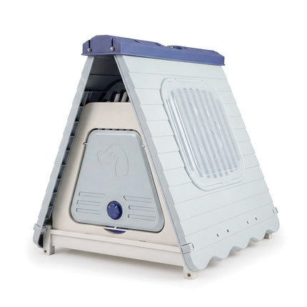 Outdoor Dog House, Ventilated Windows, Foldable, Blue