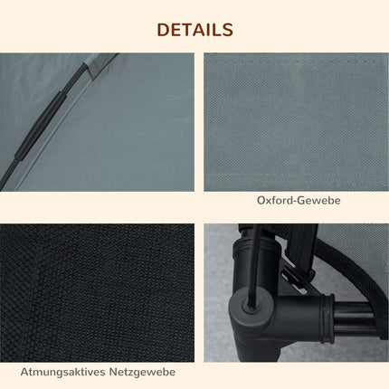 Dog bed outdoor with canopy, elevated and breathable, gray