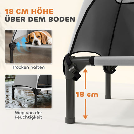 Outdoor dog seat with roof, washable net and cooling design