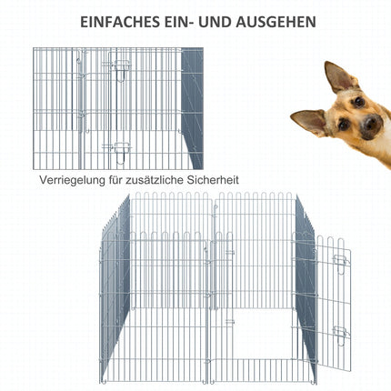 Welpenauslauf für draußen, 8-teilig, sicher und stabil, 63x91 cm
