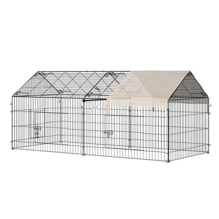 Small animal outdoor enclosure, metal, sun protection 220x103cm