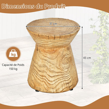 Outdoor-Beistelltisch, Naturstein, Holzmaserung, 36,8 x 43,2 cm