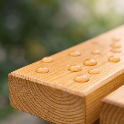 Outdoor Fir Wood Garden Bench with Backrest, Natural