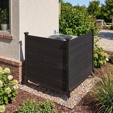Outdoor Fir Wood Privacy Fence – Black, 2 Panels